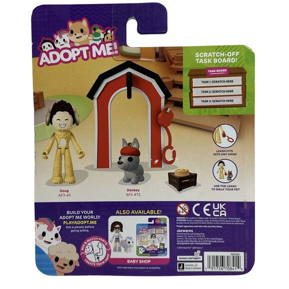 Adopt Me! Nursery Doug Donkey Figure Playset w Virtual Item Code and Task Board - Picture 3 of 6